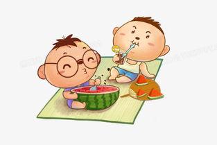 男孩吃瓜的图片,男孩夏日吃瓜的欢乐时光